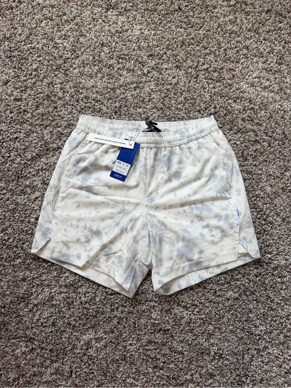 Maamgic Men’s Athletic Compression Lined Swim Trunks Shorts White Gray Tie-Dye